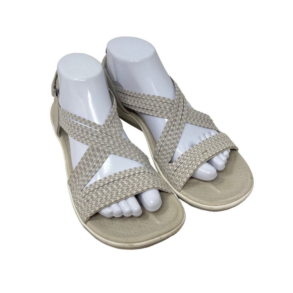 Skechers Reggae Cup Oh Snap! Sport Sandal Gray Elastic Stretch Sling Back Sandal